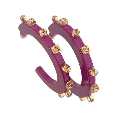Large City Girl Hoop - Red Wine